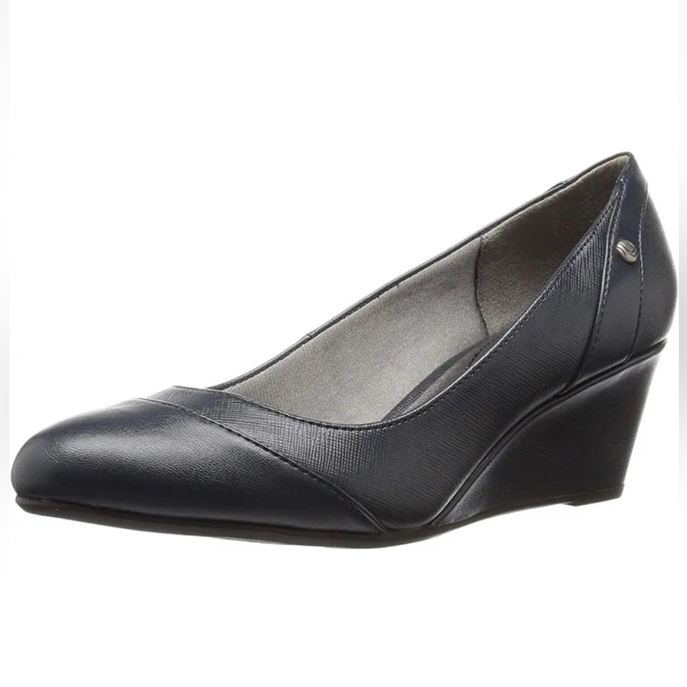 New Life Stride Sz 6.5 Women’s Black Dreams Wedge Pumps Heels Shoes!